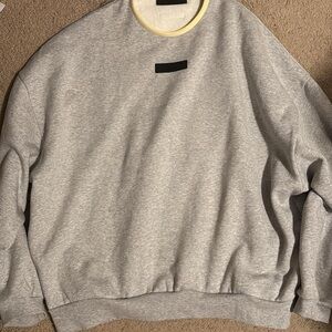 Essentials Gray Crewneck Sweater Soft Knit Casual